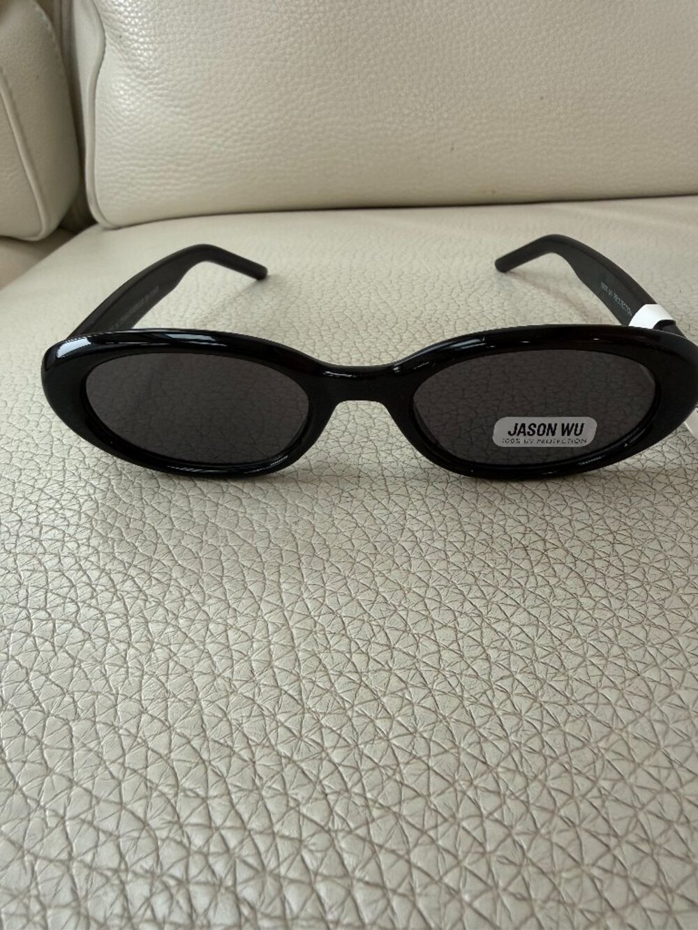 NWT JASON WU OVAL SUNGLASSES GREY BLACK LENS RETRO 90S Y2K STYLE